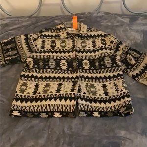 Printed button down jacket